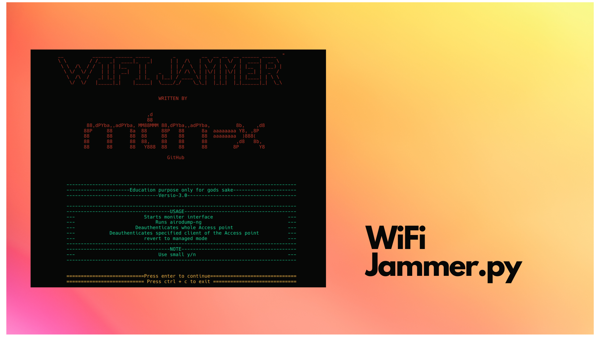 WIFI Jammer Python